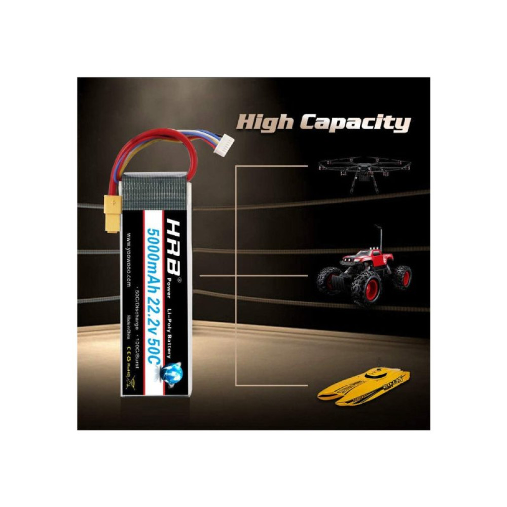 Акумулятор для дрона HRB_ Lipo 6s 22.2V 5000mAh 50C XT60 (HR-5000MAH-6S-50C-XT60)