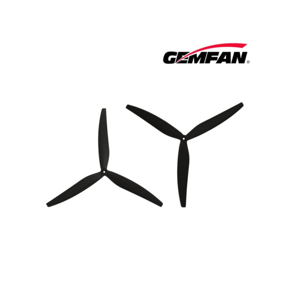 Пропеллер для дрона Gemfan 1507 Glass Fiber Nylon 3 Blade 1CW/1CCW- Black (PMGN1507-3B)